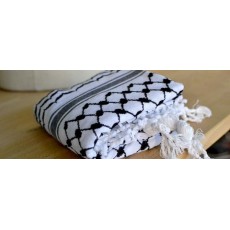 Keffieh palestinien Original noir et blanc (ARAFAT)